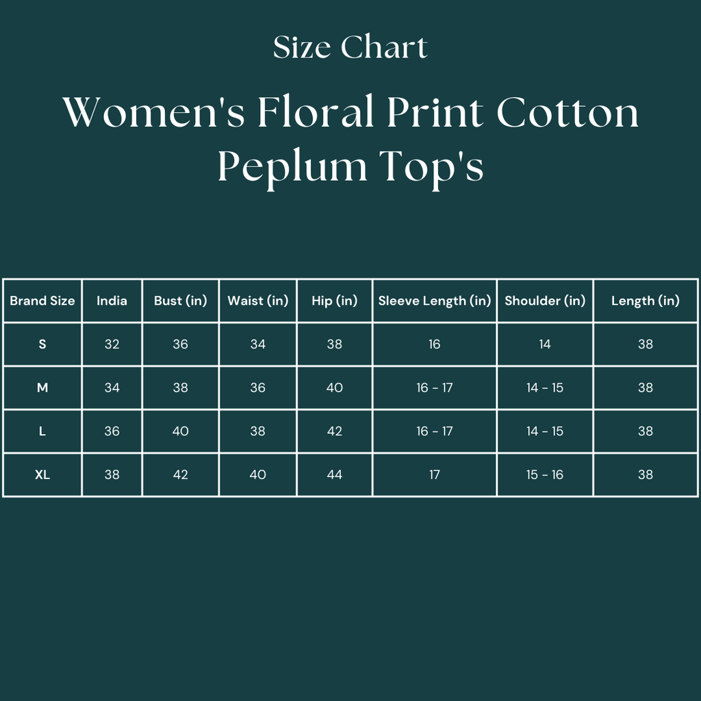 Women's Floral Print Cotton Peplum Top's
