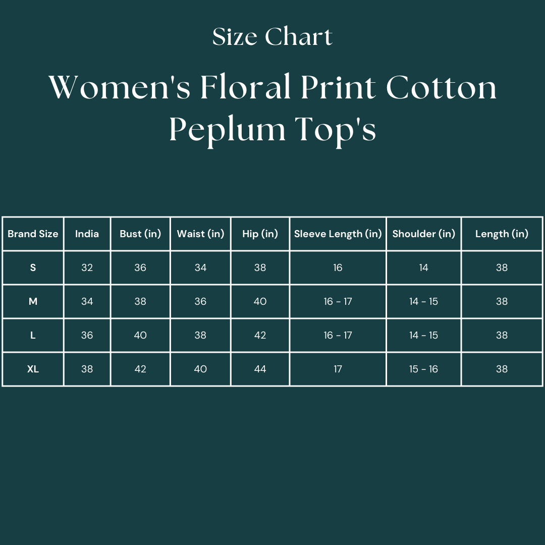 Women's Floral Print Cotton Peplum Top's