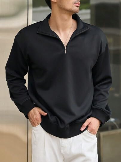 Black Old Money Polo with Zip
