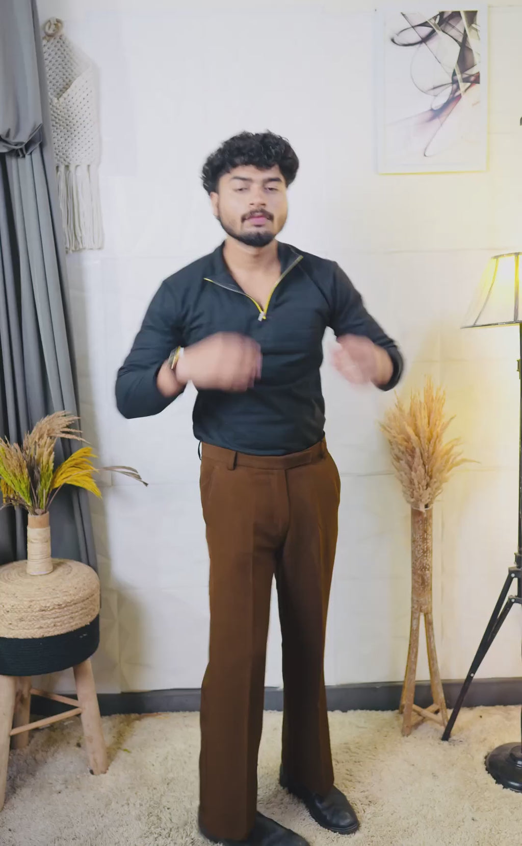 Black Old Money Polo with Zip